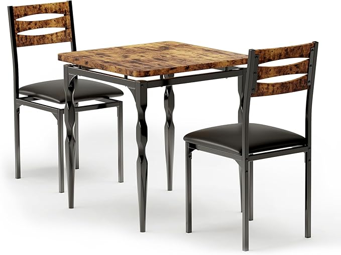 GarveeHome Dining Table Set for 2, Dining Table and Chairs Set of 2, 3 Piece - Image 7