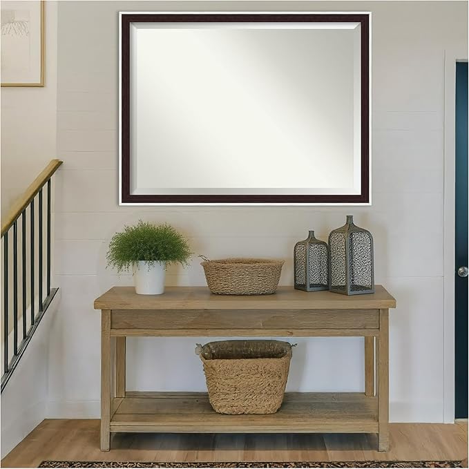 Amanti Art Wall Mirror 33x43 Maya Espresso Silver Rectangle Bathroom Mirror - Image 5