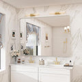 48x40 Silver Bathroom Mirrors for Vanity, Brushed Nickel Metal Silver Framed by CHARMOR
