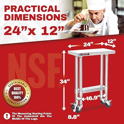 DuraSteel 24x12 NSF Stainless Steel Cart - Image 2