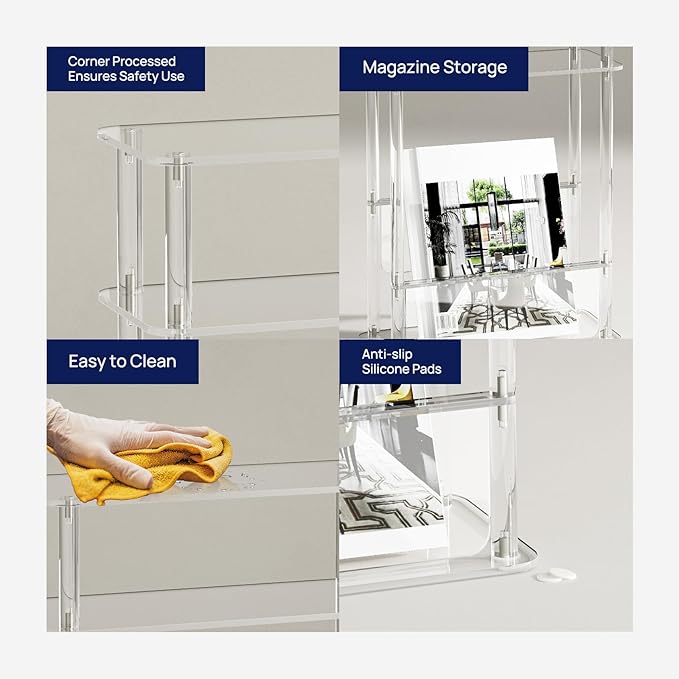 HMYHUM Acrylic Narrow End Table - Image 4