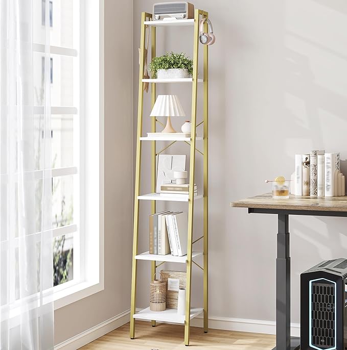 Ladder Shelf, Bookshelf Bookcase, Freestanding Corner Storage Shelve by Hzuaneri