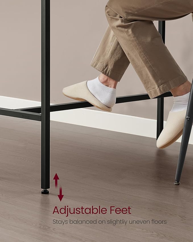 VASAGLE Bar Table with Power Outlets, 47.2 Inches Long Bar Height Pub Table - Image 7