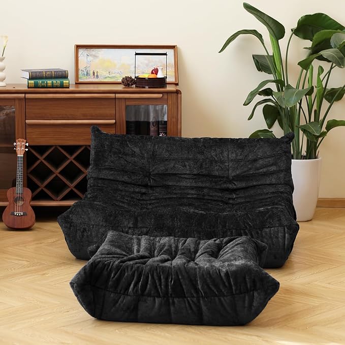 N&V Fireside Chair, Mid Century Armless Floor Sofa, Soft Premium Chenille Floor - Image 6