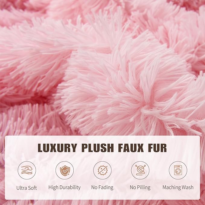 Fluffy Bean Bag for Stuffed Animals Storage, Faux Fur Washable Bean Bag Chair - Image 5