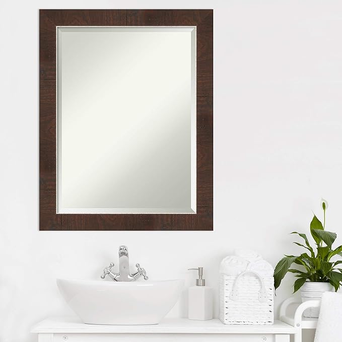 Amanti Art Brown Bathroom Mirror - Image 6