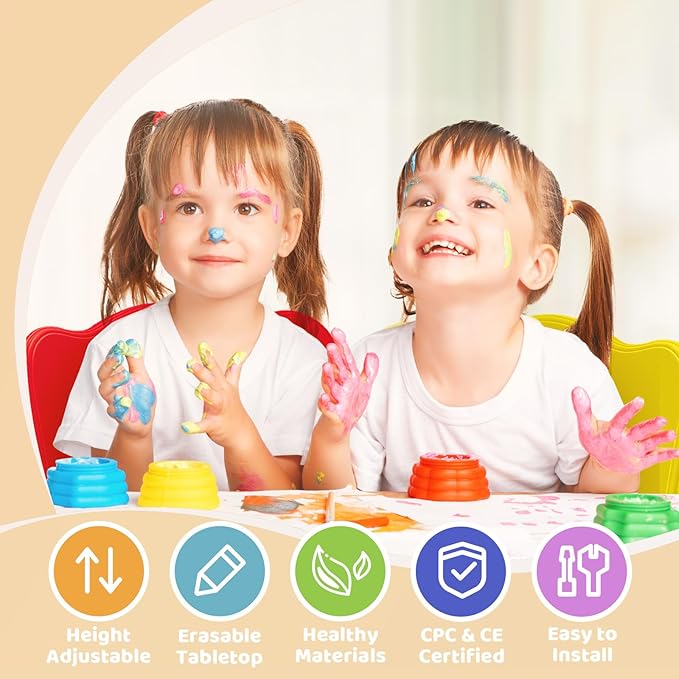 FUNLIO Kids Table and 4 Chairs Set - Image 2