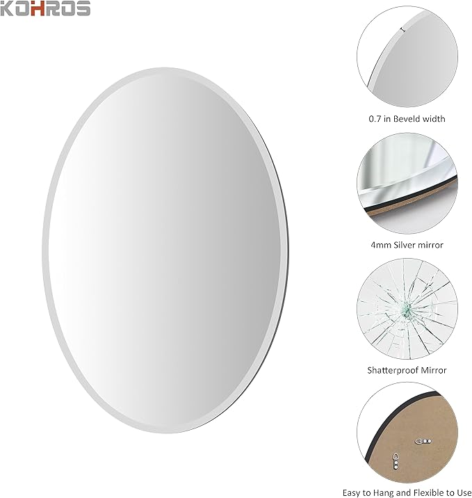 KOHROS Bathroom Mirrors for Over Sink - Image 3