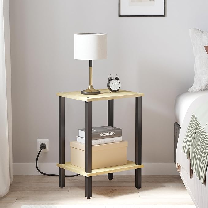 TUTOTAK End Table, Side Table, Nightstand, 2-Tier Storage Shelf, Sofa Table - Image 7