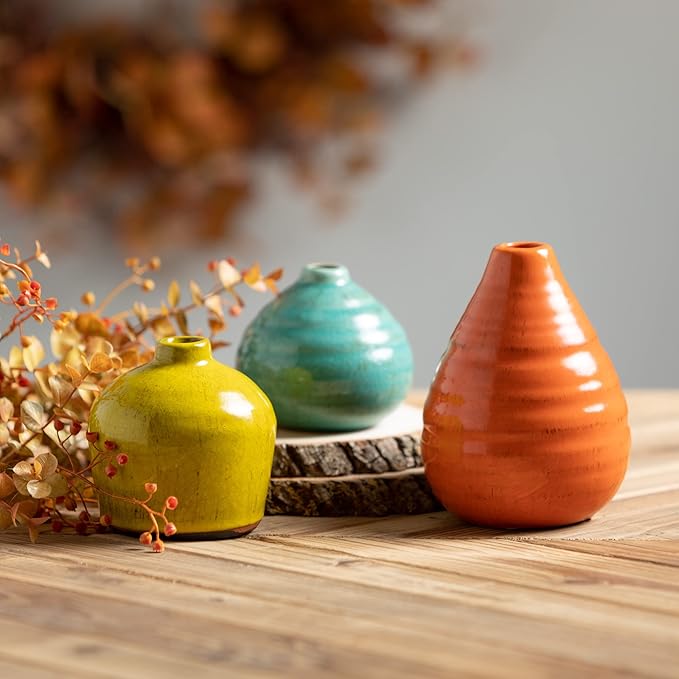 Sullivans Ceramic Vase Set- 3 Small Vases, Rustic Home Décor, Modern - Image 4