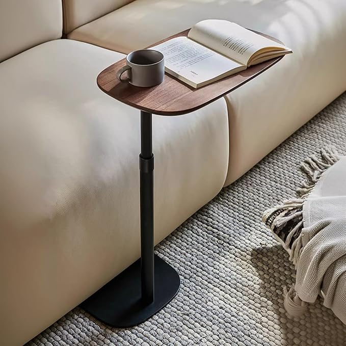 Modern Minimalist C Shaped Side Table, Wooden Sofa Table - Image 4