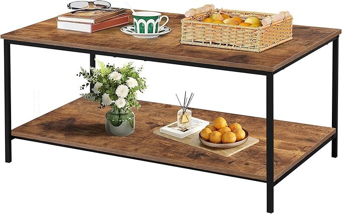 SENIG 2-Tier Coffee Table with Storage Shelf by SENIG