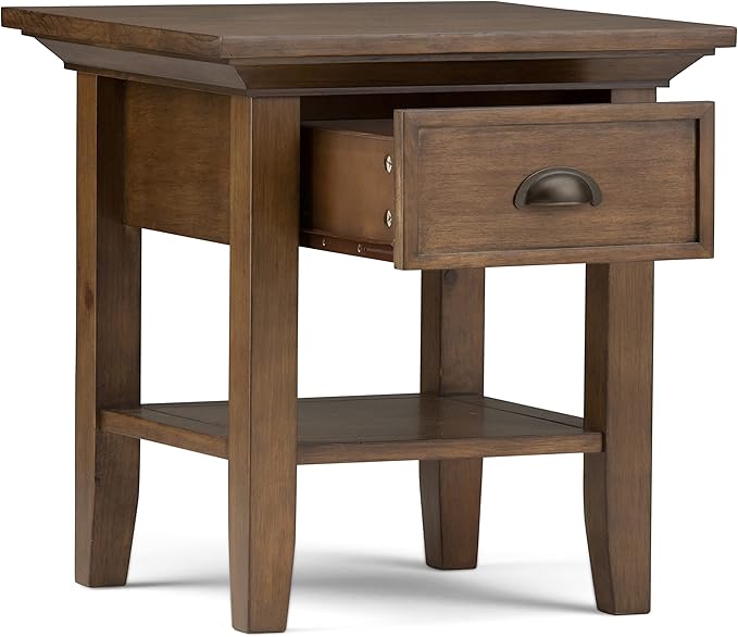 SIMPLIHOME Redmond SOLID WOOD 19 inch Wide Square Transitional End Side Table - Image 3