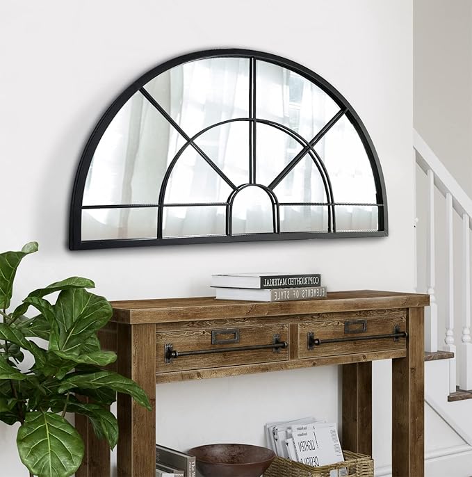 WAMIRRO Arched Window Pane Mirror Decor, Farmhouse Mantel Mirrors - Image 2