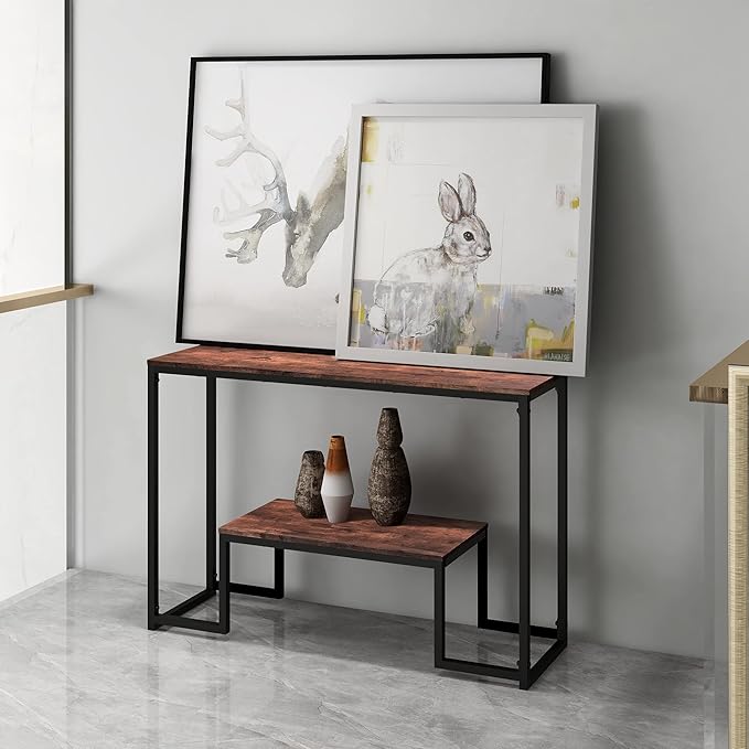 HOMERECOMMEND Console Table Narrow Sofa Tables Industrial Entryway Tables - Image 5