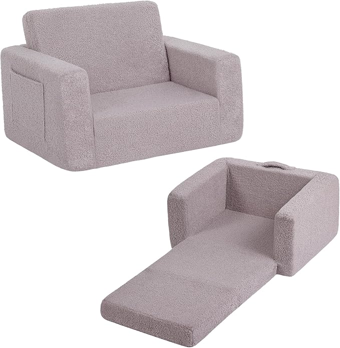 Tiita Kids Sofa, 2-in-1 Todder Couch, Convertible Children Couch to Lounger by TiitaHome
