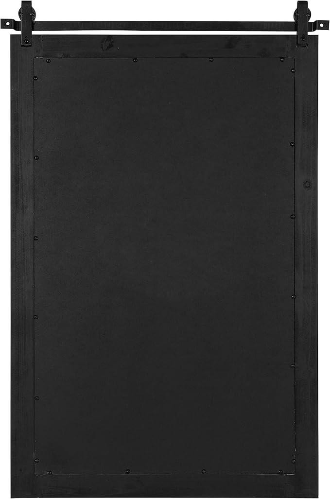 Kate and Laurel Cates Rustic Wall Mirror; 24 x 38; Black; Distressed Farmhouse - Image 5