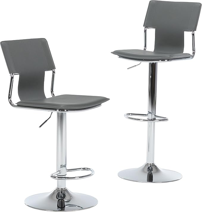 Sidanli Grey Bar Height Chairs, Swivel Barstools by Sidanli