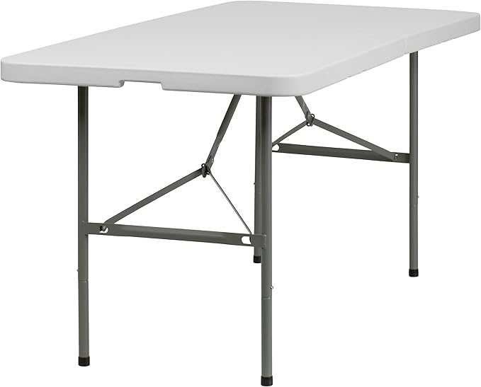 Flash Furniture Elon Commercial Grade 5-Foot Bi-Fold Granite White Plastic by FlashFurniture