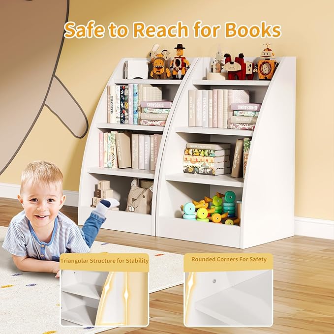 Kids Bookshelf and Toy Organizer, 4 Tier Kids Book Shelf - Image 5