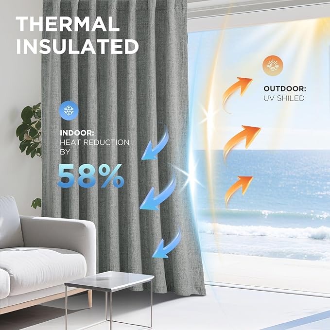 Joydeco 100% Blackout Curtains for Bedroom - Image 4