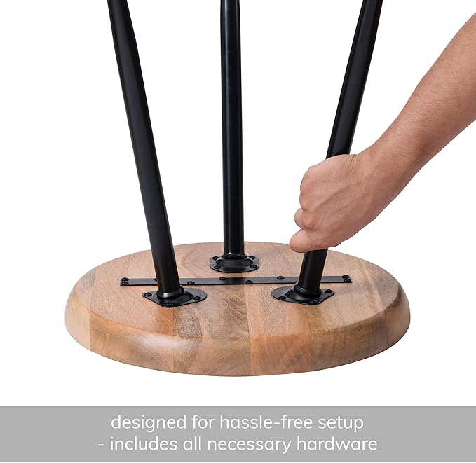 MH London Lydia Round Small End Table & Side Table Solid Wood, Natural top - Image 5