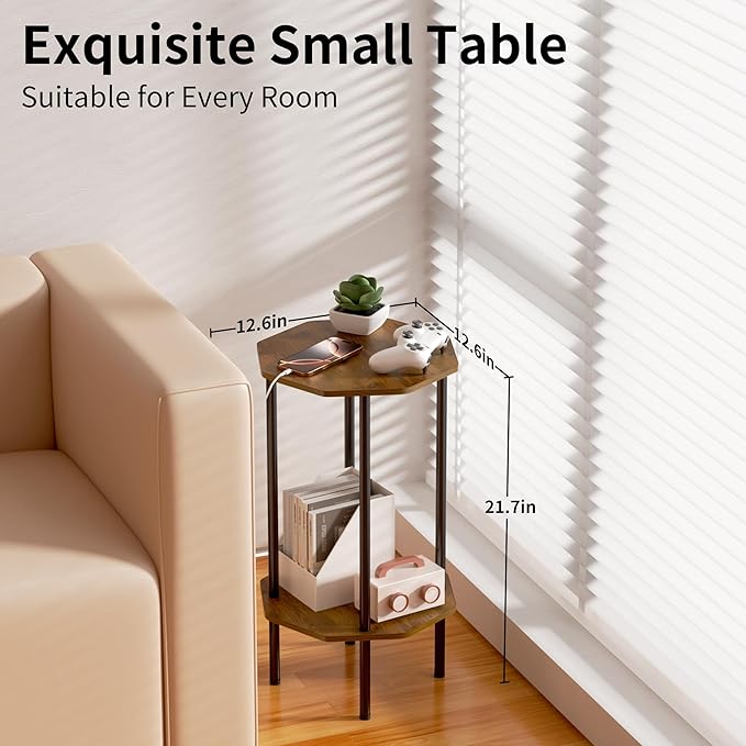 Side Table, Octagonal End Table - Image 3