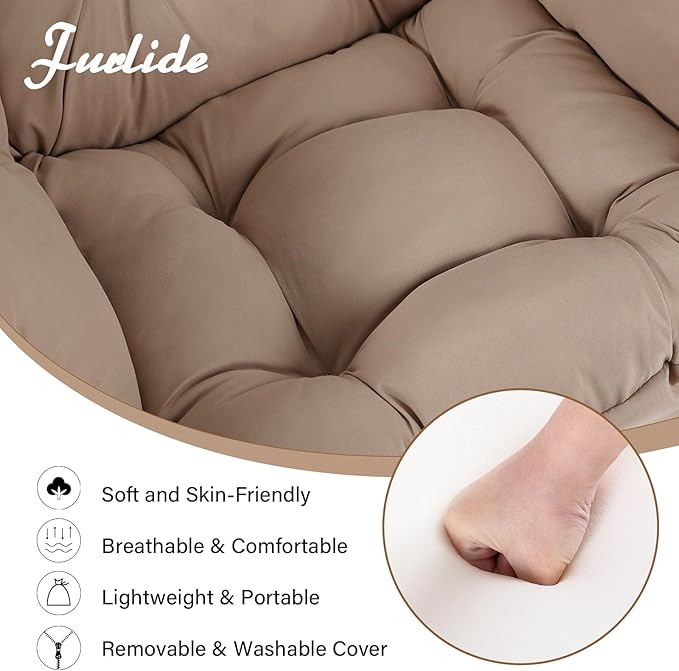 Lazy Chair with Ottoman, Modern Lounge Armchair with Lumbar Pillow, Accent Cozy - Image 6