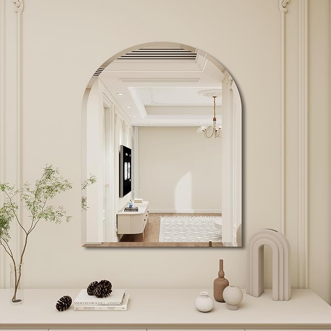 Arched Bathroom Mirror, 24X36 inch Arched Frameless Mirror, Arch Wall by WALLMOUNTEDMIRRORS
