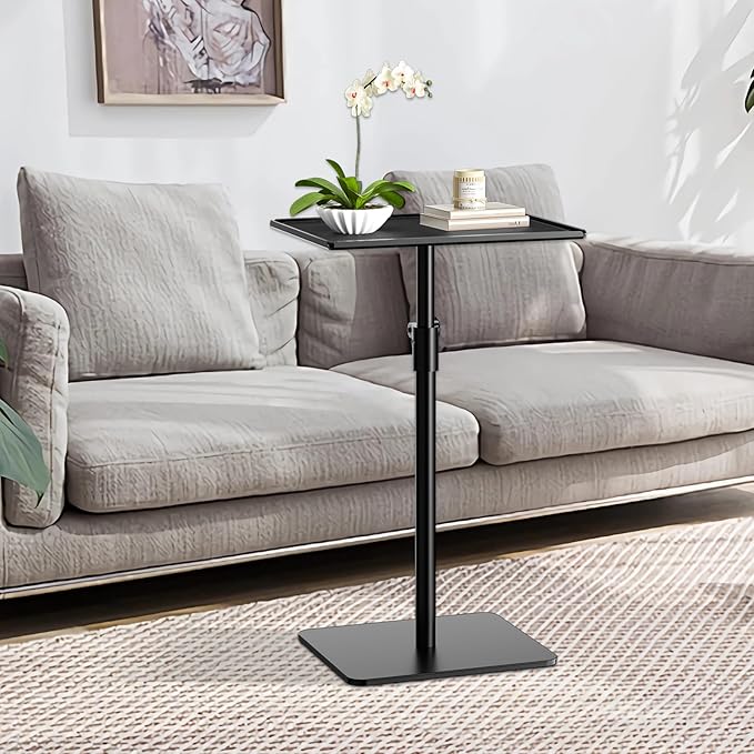 RCHYFEED Metal End Table, Height Adjustable Side Tables Living Room, Small Side - Image 4