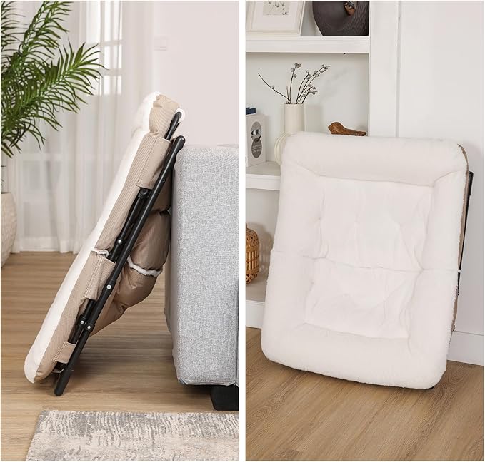 Comfy Saucer Chair for Adults, Soft Faux Fur Bedroom Chair - Image 8