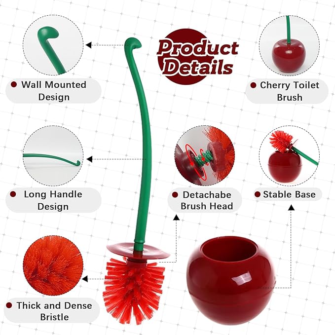 Creative Toilet Brush with Holder Bowl&Long Handle, Household Bathroom Cleaning - Image 2