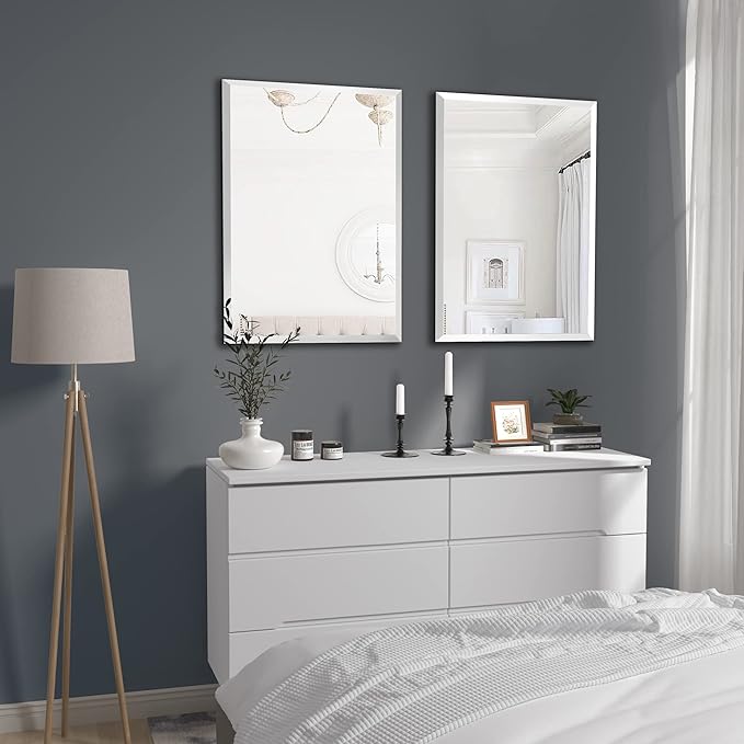 KOHROS Bathroom Mirror 20” x 28" Frameless Rectangle Bathroom Vanity Mirror - Image 7