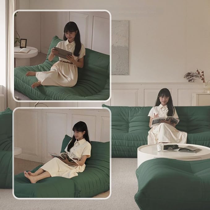 Luxury Sofa Couch Chair, Lazy Floor Seating, Fireside Bean Bag Chair, Ergonomic - Image 4