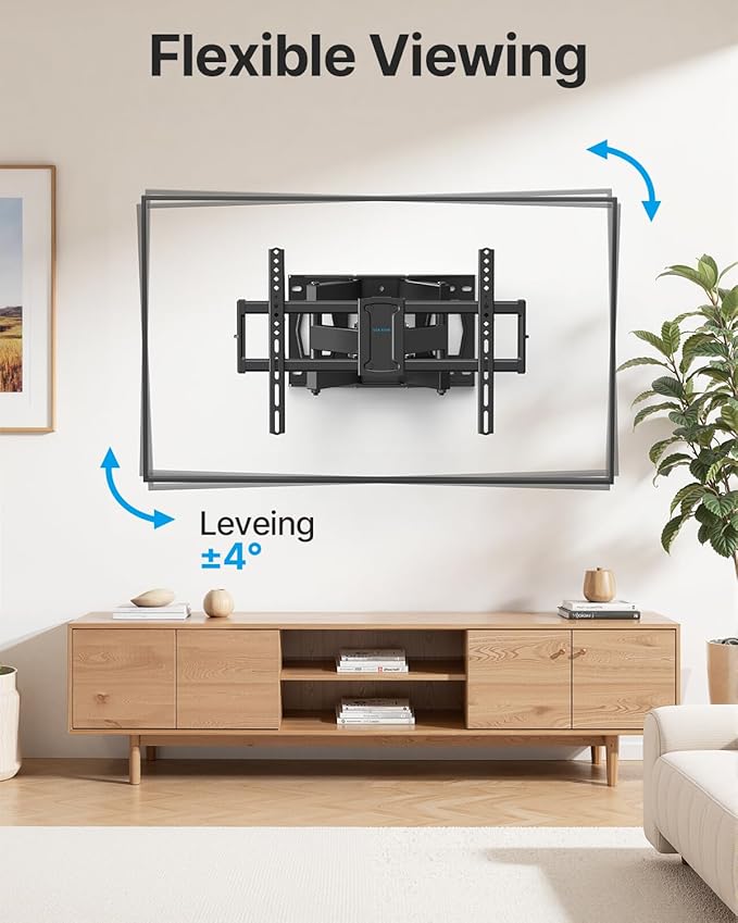 Full Motion TV Wall Mount for 37-85 Inch TVs Mounts Up to 132lbs, Fit 16" Wood - Image 5