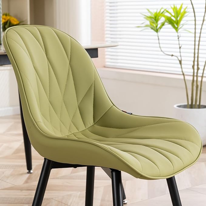 Rowill Modern Dining Chairs Set of 2 Upholstered Faux Leather Kitchen Chairs - Image 7