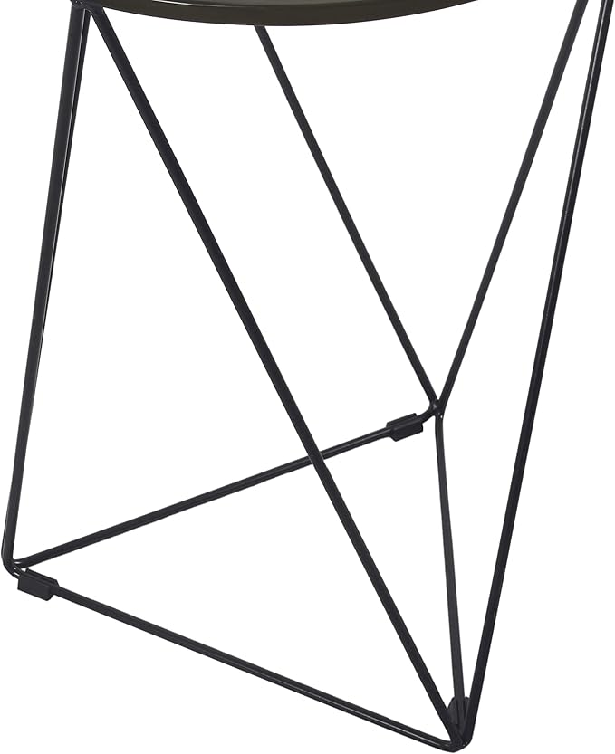 HomePop Metal Accent Table Triangle Base Round Mirror Top, 18D x 18W x 24H - Image 4