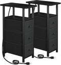 Narrow End Tables Living Room Set of 2 by LOAKEKEL