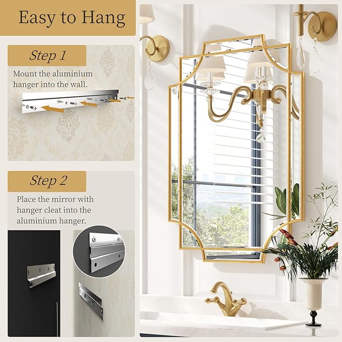 Kelly Miller Gold Bathroom Mirror - Image 8
