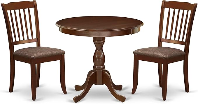 East West Furniture AMDA3-MAH-C 3 Piece Kitchen Table & Chairs Set Contains a by EastWestFurniture