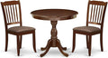 East West Furniture AMDA3-MAH-C 3 Piece Kitchen Table & Chairs Set Contains a by EastWestFurniture