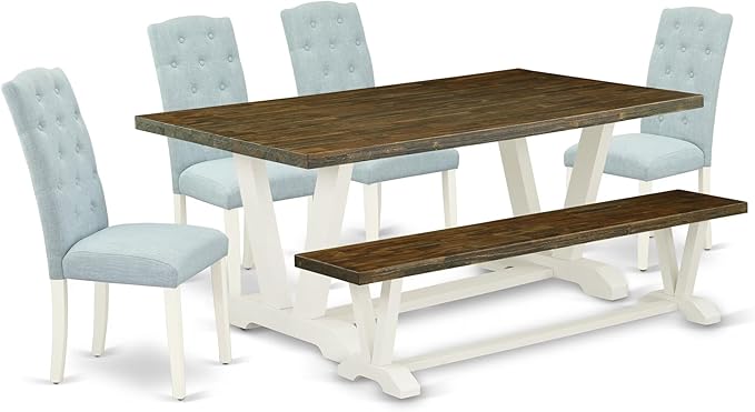 East West Furniture V077CE215-6 6 Piece Modern Dining Table Set Contains a by EastWestFurniture
