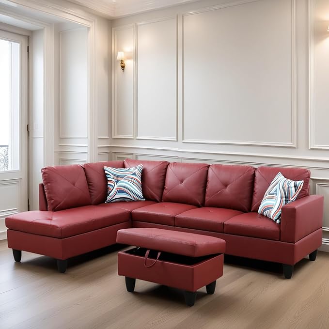 Leather Sectional Couch, Modern L Shaped Couches - Image 6