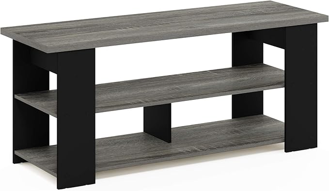 Furinno JAYA TV Stand, French Oak Grey/Black - Image 5