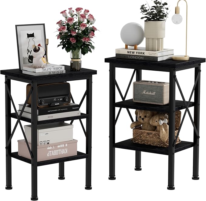 VECELO Modern Nightstands X-Design Side End Table Night Stand by VECELO