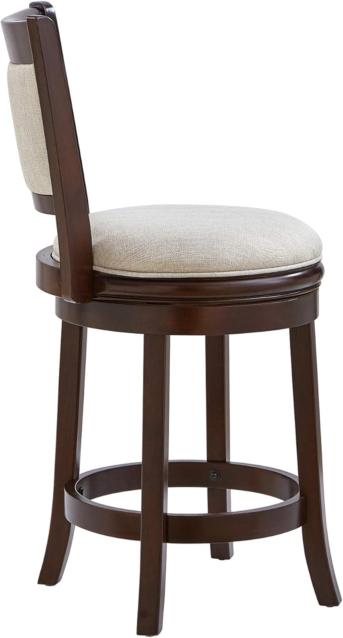 Ball & Cast Swivel Barstool Upholstered Counter Stool 24 inch Kitchen Wooden - Image 4