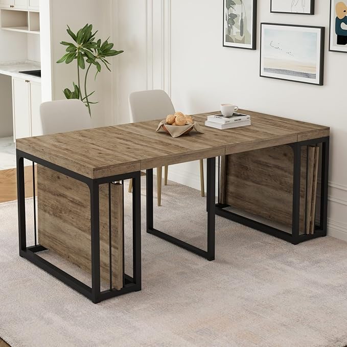 KEIKI 23.62" - 118" L Extendable Foldable Dining Room Table - Image 7
