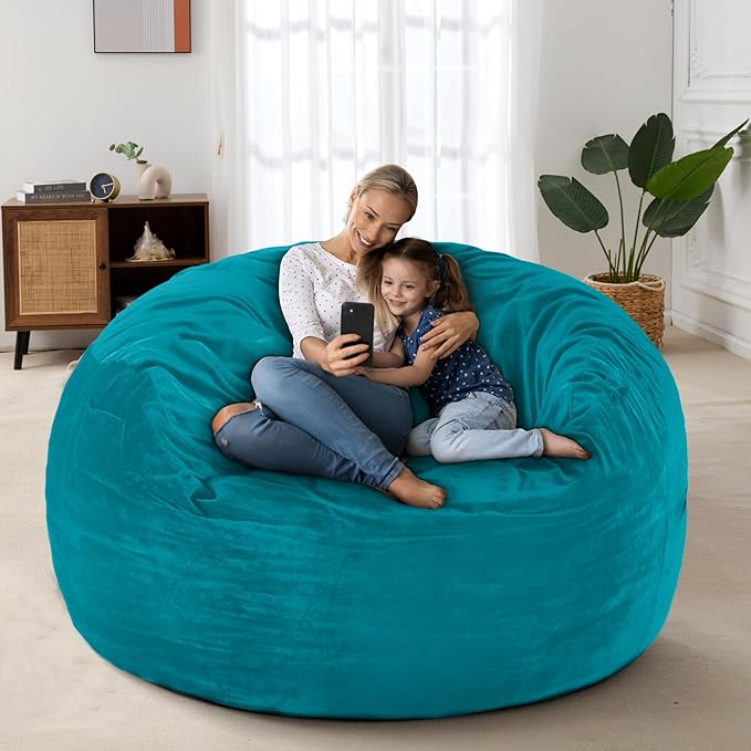HABUTWAY Bean Bag Chair: Giant 4' Memory Foam Furniture Bean Bag Chairs - Image 4