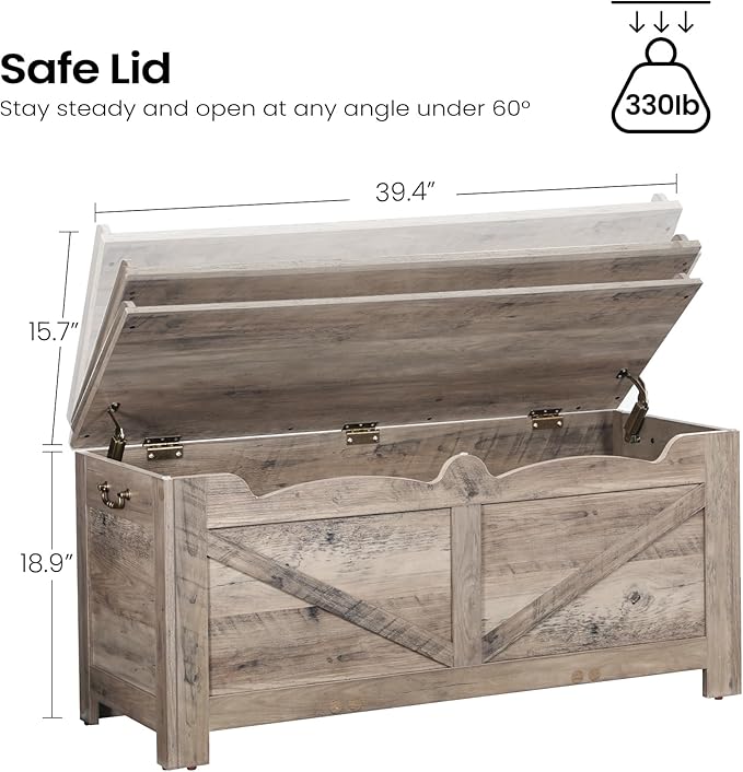 39.4" Storage Chest, Lift-Top Storage Trunk - Image 2