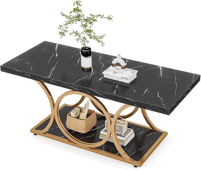 Tribesigns Rectangle Coffee Table, 47.24-inch Modern Coffee Tables - Image 8